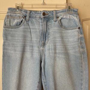 Blue High Rise Ripped Jeans